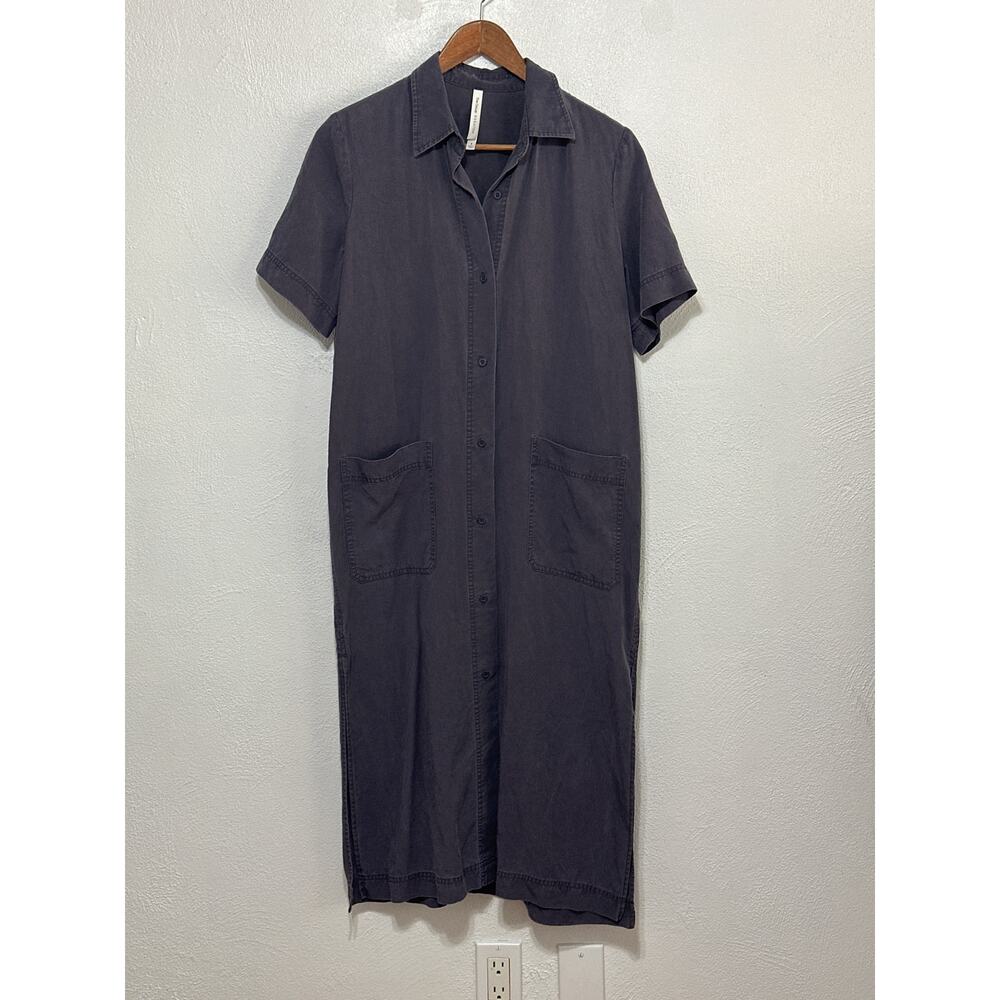 Aritizia The Group Babaton Akner Button Shirt Dress S Grey Casual Quite Luxury